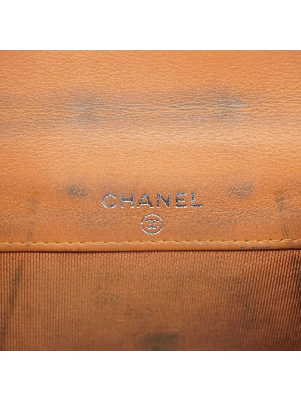 Chanel Wallet Stitch Lambskin Brown Silver